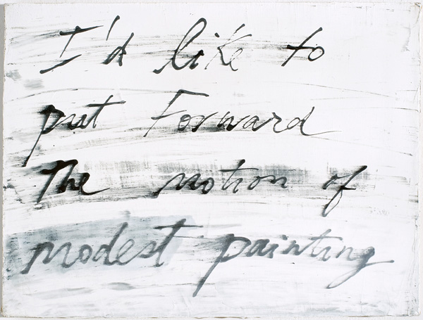 Mira Schor, Modest Painting, 2000. Ink and gesso on linen, 12" x 16"